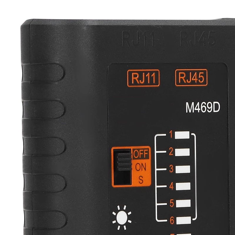 Network Cable Tester Portable, Black ABS Material, RJ45 RJ11 LAN and Telephone Line Tester - Accurate Detection, LED Display, Easy Carrying for Network Troubleshooting - Image 4