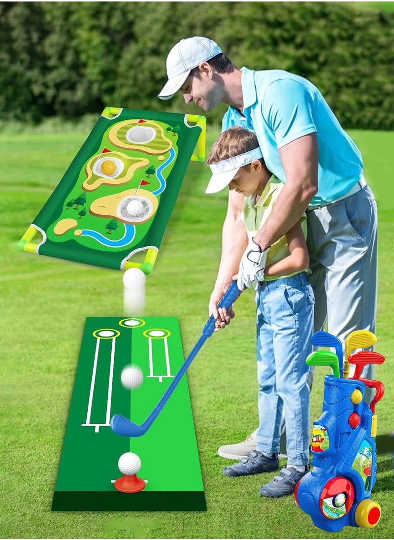 Moovant - Toddler Golf Clubs Set with 6 Balls 4 Golf Clubs Golf Cart Putting Mat , Kids Golf Toys , Indoor & Outdoor Sport Golf Games Toy Gifts, Competitive Game Parent-Child Interaction for Boys Girls - Image 1