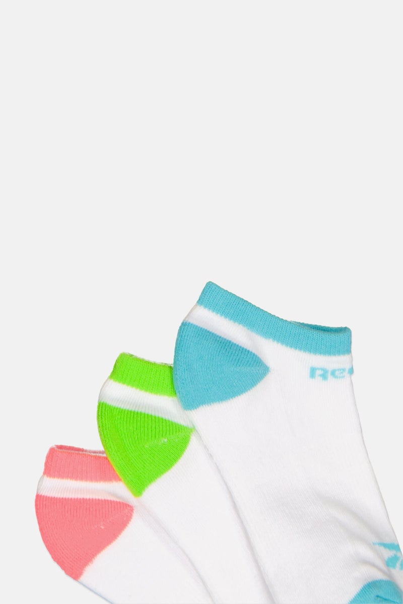 Reebok Kids Girl 8 Pairs Brand Logo No Show Cut Socks, Multicolor - Image 2
