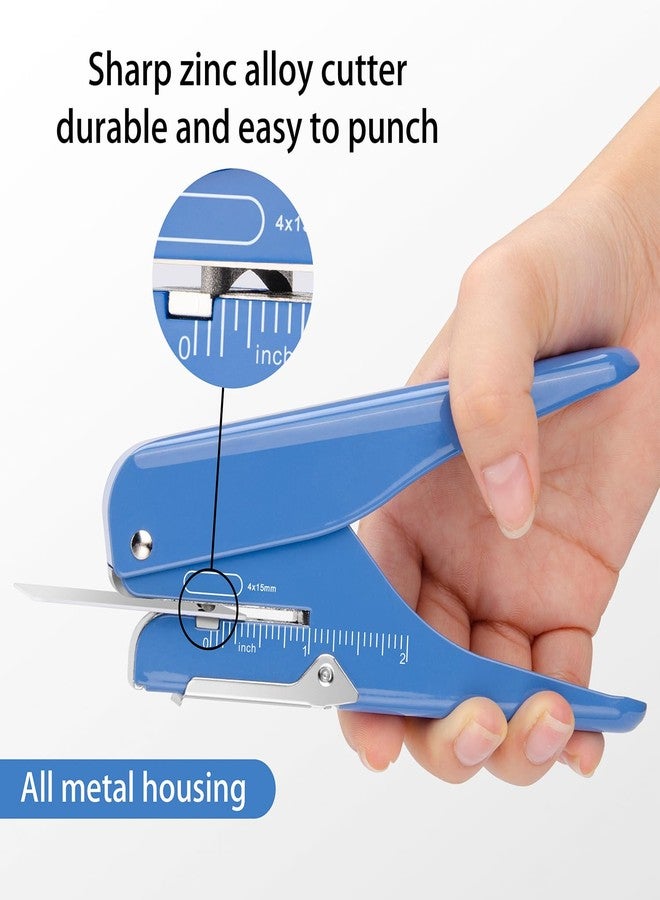 IMLIKE Handheld Badge Slot Hole Punch: Imlike Card Punch with Garbage Collector, Slot Puncher for PVC ID Card, Business Card, Name Tag and Luggage tag, 19/32" x 5/32" Hole, All Metal Construction - Image 4