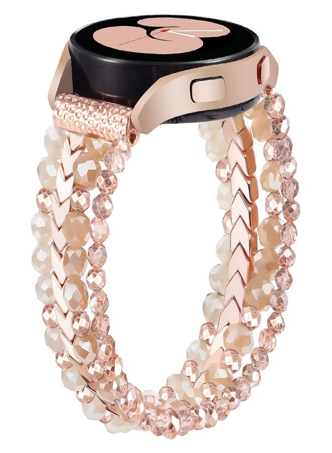 VISOOM Beaded Boho Bracelet Compatible for Samsung Galaxy Watch 8/7/6/5/4 40/44mm Bands/Active 2 Watch 4 Classic 42mm Band Women, 20mm Handmade Elastic Crystal Beads Bracelet for Galaxy Watch 5 pro - Image 5