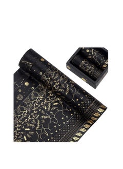 Y&D Black Gold Washi Tape, DIY Gift Wrap Scrapbooking and Craft, Sticky Adhesive Paper Masking Tape Decorative Sticker with Lovely Printed Patterns Long-Lasting Colors (10Rolls)  - Image 1