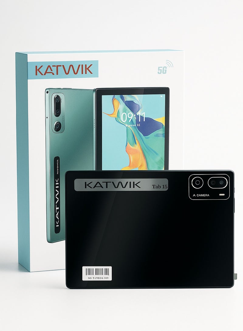 KATWIK TAB15 Smart Tablet | 10.1-inch Display FUHD | 16GB RAM | 1TB ROM | KEYBOARD | MOUSE | EARPOD | PEN | FLIP COVER | C-TYPE CHARGER - Image 1