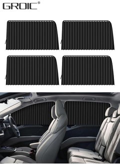 4Pcs Magnetic Car Window Shades,Foldable Magnetic Car Side Window Sun Shade,Car Curtain Pleated Silky UV Protection Privacy Auto Accessories