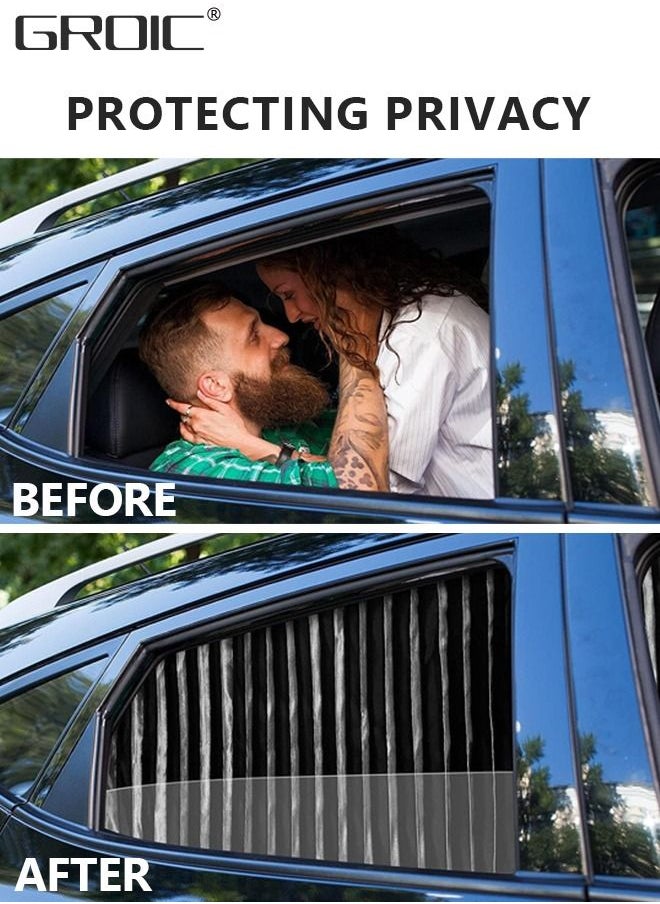 GROIC - 4Pcs Magnetic Car Window Shades,Foldable Magnetic Car Side Window Sun Shade,Car Curtain Pleated Silky UV Protection Privacy Auto Accessories - Image 1