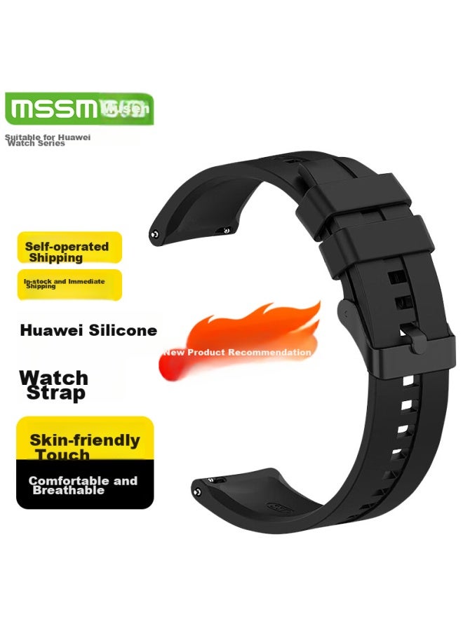 Mssm Compatible Huawei Watch Band For Watch4/gt5/4pro/buds/honor Magic, Skin-friendly Silicone Watch Strap , Suitable For 46/48mm Watch Face - Image 1