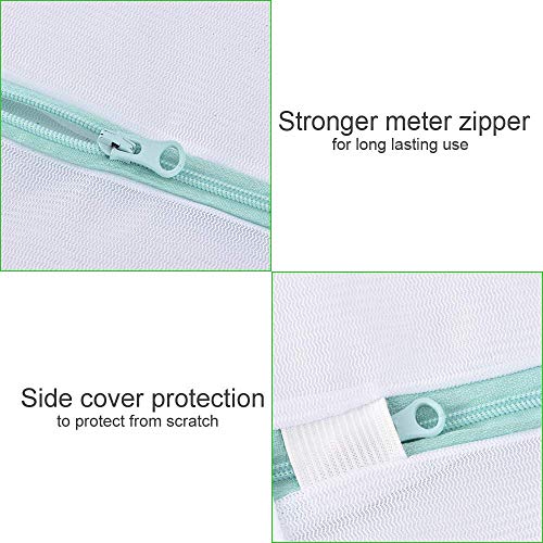 OTraki Mesh Laundry Bag for Delicates 2 Pack Garment Wash Bag 24 x 32 inch Zippered Large Washing Machine Bags for Sweater Dirty Clothes Washer Dryer Net Protector Travel College Dorm Organizer - Image 3