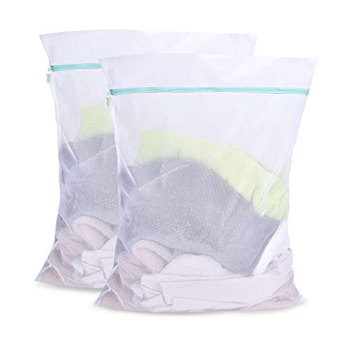 OTraki Mesh Laundry Bag for Delicates 2 Pack Garment Wash Bag 24 x 32 inch Zippered Large Washing Machine Bags for Sweater Dirty Clothes Washer Dryer Net Protector Travel College Dorm Organizer - Image 1