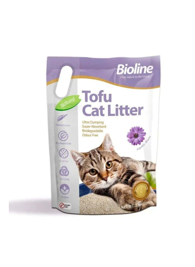 بايولاين رمل قطط توفو 7 لتر - عطر أزهار مائية - Image 1