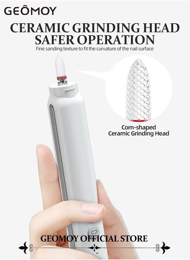 Geomoy Electric Nail Drill Machine Kit Portable Manicure Nail Set with 6pcs Nail Drill Bits for Acrylic Gel Nails Manicure Pedicure Polishing Shape Tools for Home Salon Use  - Image 4