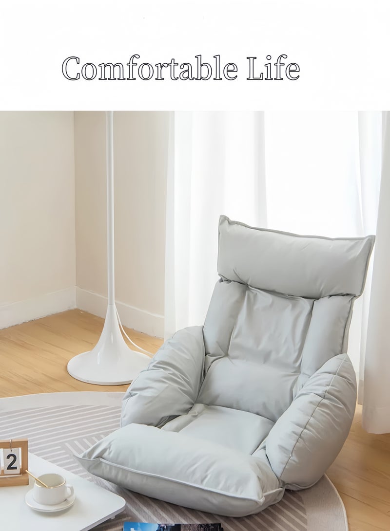 Generic Folding Lazy Sofa Floor Chair Technology Fabric Sofa Tatami Backrest Sofa Adjustable Leisure Chair With Adjustable Back Support Game Floor Chair Floor Balcony Bay Window Leisure Legless Sofa Bed Backrest Chair For Adults Detachable And Washable High Resilience Pp Cotton （Cream Color）  - Image 1