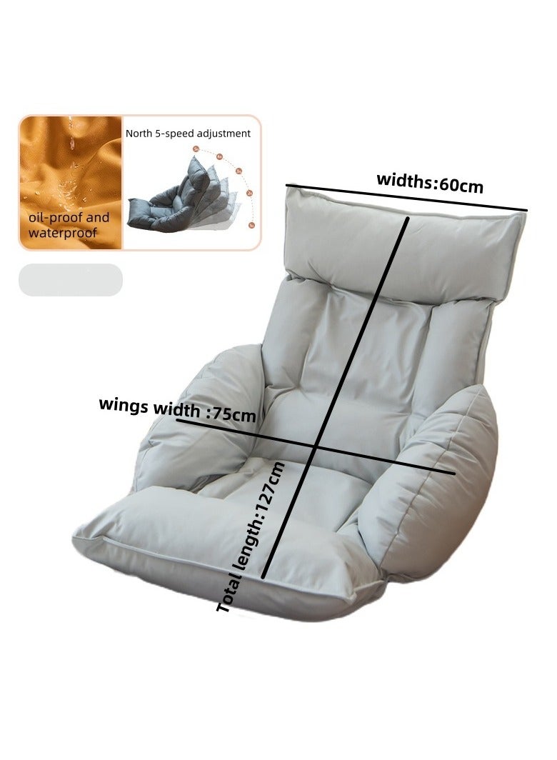 Generic Folding Lazy Sofa Floor Chair Technology Fabric Sofa Tatami Backrest Sofa Adjustable Leisure Chair With Adjustable Back Support Game Floor Chair Floor Balcony Bay Window Leisure Legless Sofa Bed Backrest Chair For Adults Detachable And Washable High Resilience Pp Cotton （Cream Color）  - Image 2