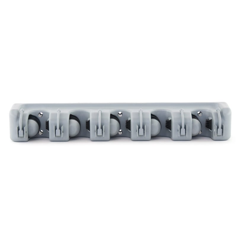 ForHauz Broom Holder with 5 Holding Positions & 6 Hooks, Easy Wall Mount Storage for Organizing Garage or Closet - Image 1