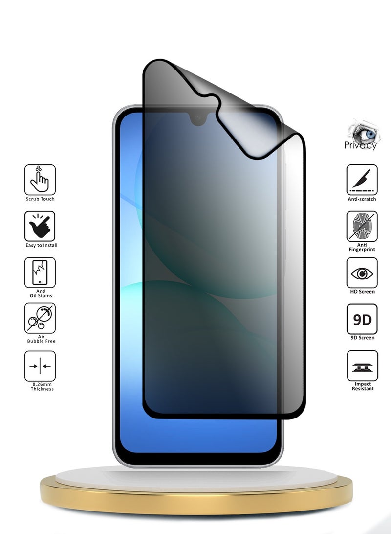 دبليو تيك حماية شاشة مرنة كاملة التغطية بحماية خصوصية نانو سيراميك متميزة 5G من سامسونج جالاكسي A17 لعام 2025 (MSCNMP) - شفاف/أسود - Image 2