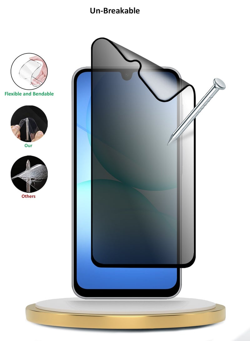 دبليو تيك حماية شاشة مرنة كاملة التغطية بحماية خصوصية نانو سيراميك متميزة 5G من سامسونج جالاكسي A17 لعام 2025 (MSCNMP) - شفاف/أسود - Image 3