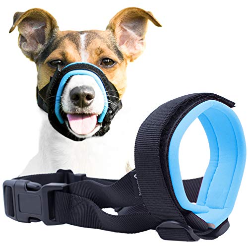 GoodBoy Gentle Muzzle Guard for Dogs - Prevents Biting and Unwanted Chewing Safely – New Secure Comfort Fit - Soft Neoprene Padding – No More Chafing – Training Guide Helps Build Bonds with Pet (XL, Blue) - Image 1