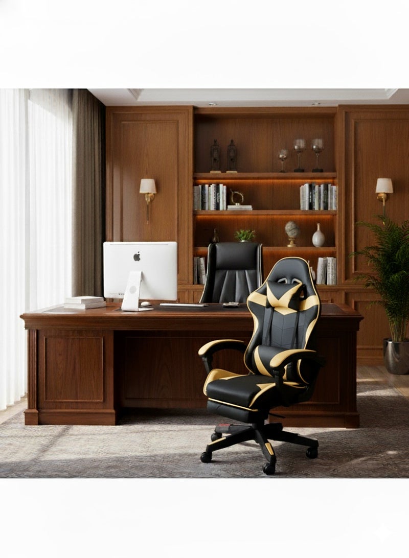 AGD Office and Gaming Chair with Armrests and Footrest, Swivel Chair with High Reclining Back, Headrest, Backrest, and Lumbar Support - Image 4