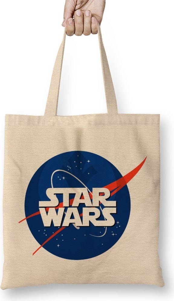 Baskı Dükkanı Print Shop Star Wars NASA Logo 2 Tote Bag Long Handle