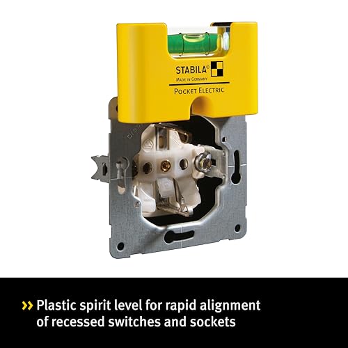 Stabila 18115/4 "Type Pocket Electric" Spirit Level With 7 cm Belt Clip - Yellow/Black - Image 2