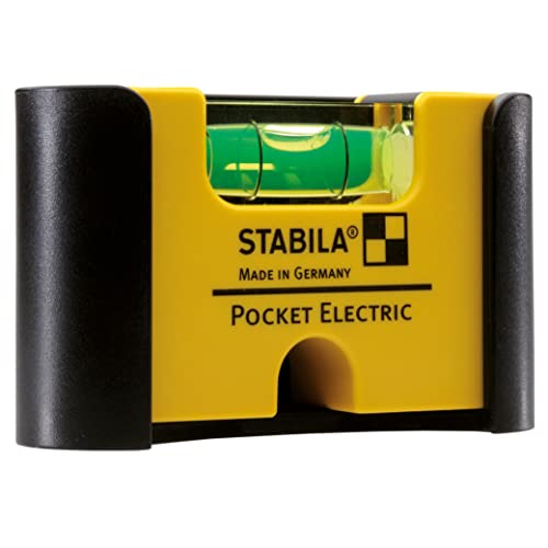 Stabila 18115/4 "Type Pocket Electric" Spirit Level With 7 cm Belt Clip - Yellow/Black - Image 1