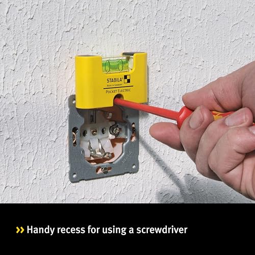 Stabila 18115/4 "Type Pocket Electric" Spirit Level With 7 cm Belt Clip - Yellow/Black - Image 4