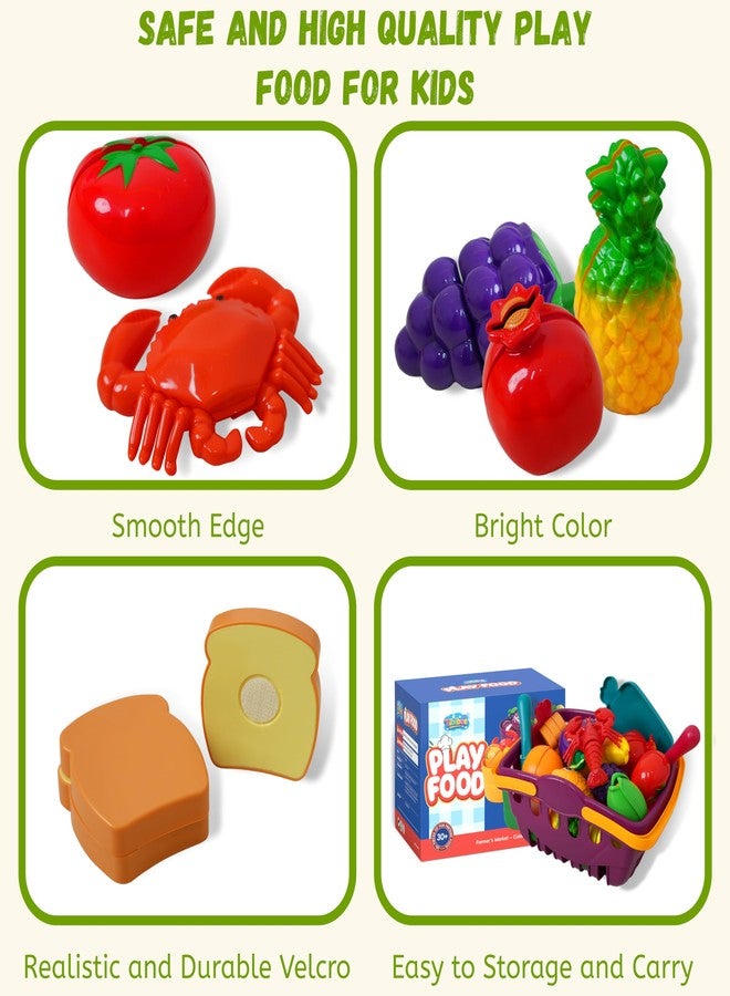 Tibibee Play Food Set for Kids Kitchen, Cutting Food Toy for Kids, Learning Toy Color Sorting Set for Toddlers, Pretend Food Kitchen Accessories, Easter Basket Stuffers for Kids Ages 3-8 - Image 4