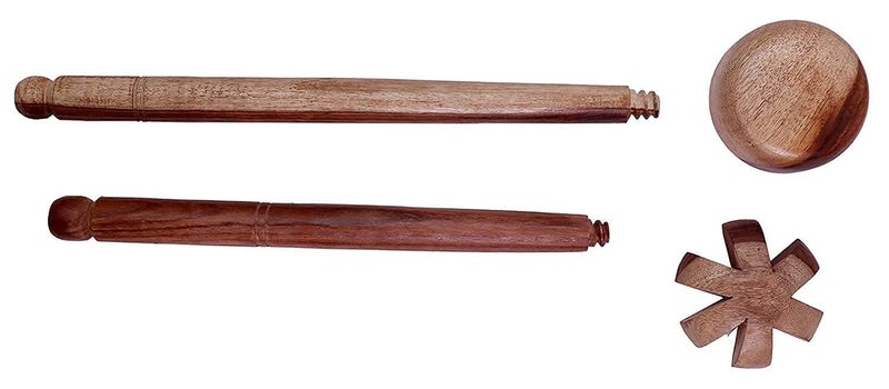 faas Wooden Hand Blender Rai Whisk BeaterMathaniRaviChurnerPappugutthiParuppu Mathu DalLassi Ghotni Pack of 2 - Image 2