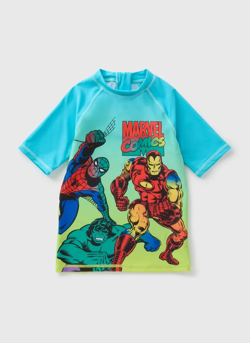 Matalan Boys Marvel Blue Rash Vest