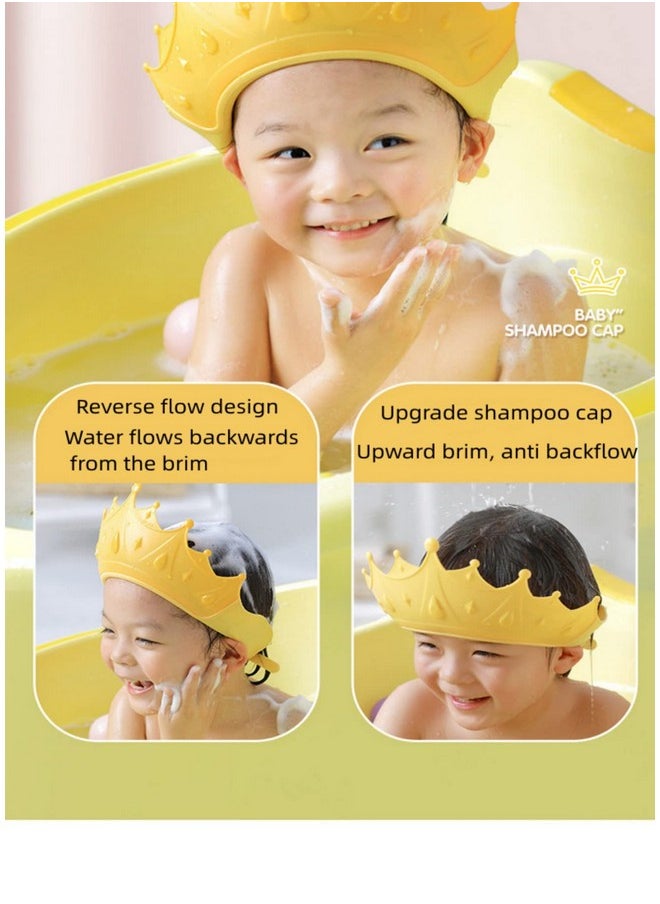 Chinshwehaw Crown Baby Shower Cap Waterproof Shampoo Hat For Children Toddler Girls Boys Protect Ears Eyes，Adjustable Silicone Hair Washing Visor Bathing Hat Bathing Crown. For Toddler Baby Kids Children  - Image 4