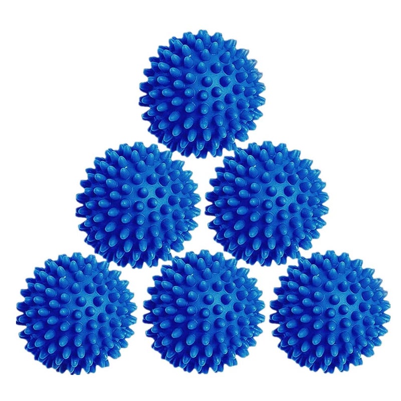 Colorsheng Laundry Dryer Balls - 6 Pack Reusable Fabric Softener Alternative (Blue) - Image 1