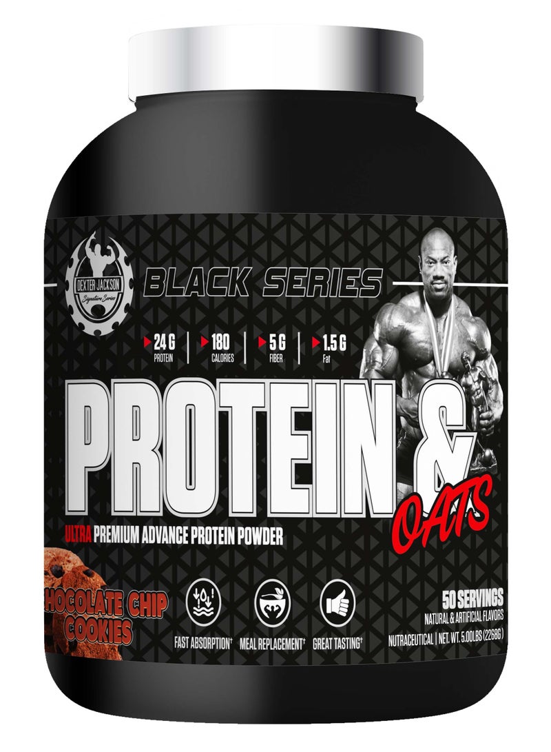 DEXTER JACKSON Black Series Protein Oats – Ultra Premium Advance Protein Powder - Chocolate Chip (50 Servings) - Image 1