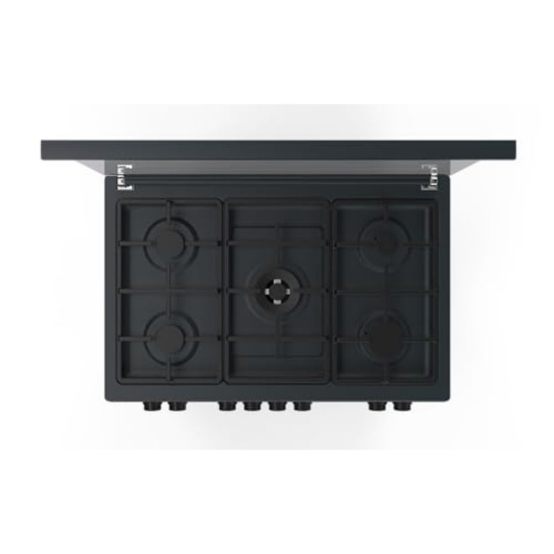 Freestanding Gas Cooker for kitchen use, stainless steel, black, 90x60 cm with 5 SABAF burners and 96L oven featuring full safety system - Image 5