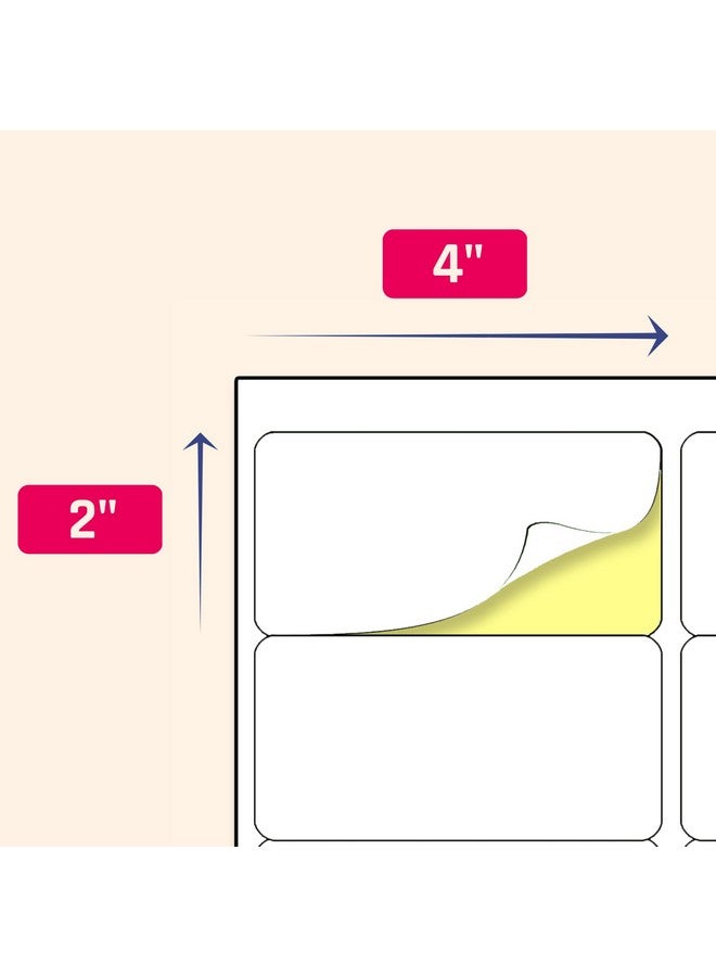 TownStix (2" X 4") 30 Sheets, Printable White Sticker Labels, Laser/Inkjet Printing - Matte, 10 Per Page - Image 2