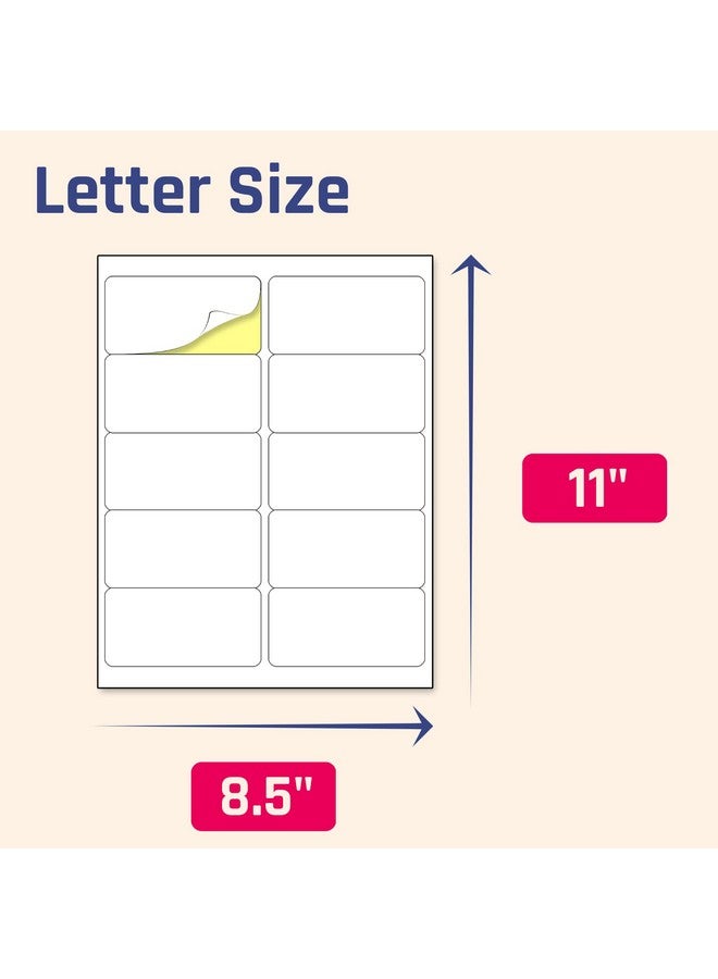TownStix (2" X 4") 30 Sheets, Printable White Sticker Labels, Laser/Inkjet Printing - Matte, 10 Per Page - Image 3