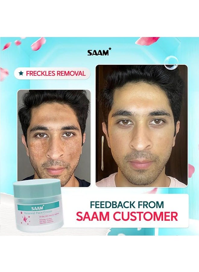 SAAM - Renewal Face Cream 50g, 14 Day Skin Beauty Regimen, Cosmetics Cream Dark Spots Cream for Melasma, Freckles, Age Spots, Wrinkles, Smoother, Whitening, Face Cream for All Skin Sypes - Image 1
