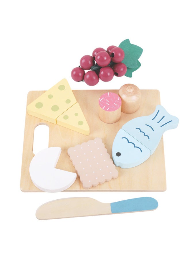 Interesting Simulation Kitchen Tableware Series Children Play House Fruit Toy Set Kindergarten Student Gift-Color:American Snacks - Image 1