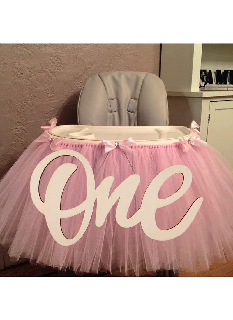 BPA - One Wooden Sign One Cutout Letter for 1st Birthday Party One Sign One Banner Photo Prop for Baby Shower Party Decorations Wall Decor Table Display Baby Chair Banner - Image 1