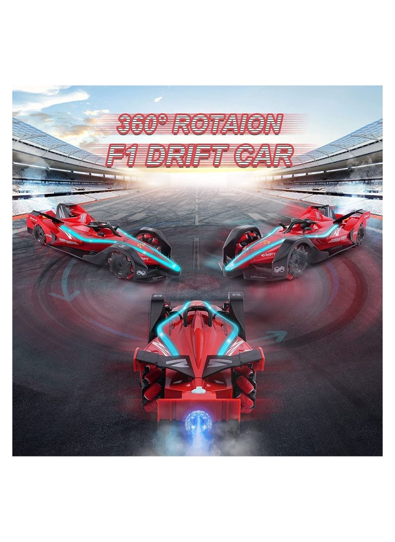 JZL - Remote Control Cars for kids - High-Speed Rechargeable with mist spray and LE D lights 360 Degree Rotation (F1 Red) - Image 1