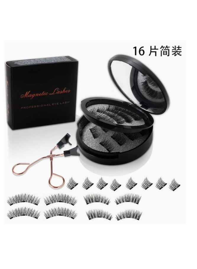 Dual Magnetic Eyelashes without Eyeliner or Glue Needed, Reusable False Lashes Natural Look 3D Effect Waterproof Fake Eyelash Set with Applicator, Easy to Wear ,8Pairs - Image 1