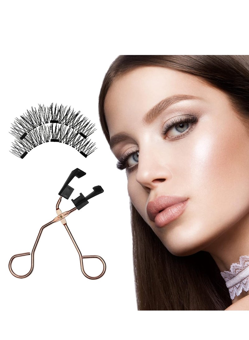 Dual Magnetic Eyelashes without Eyeliner or Glue Needed, Reusable False Lashes Natural Look 3D Effect Waterproof Fake Eyelash Set with Applicator, Easy to Wear ,8Pairs - Image 5
