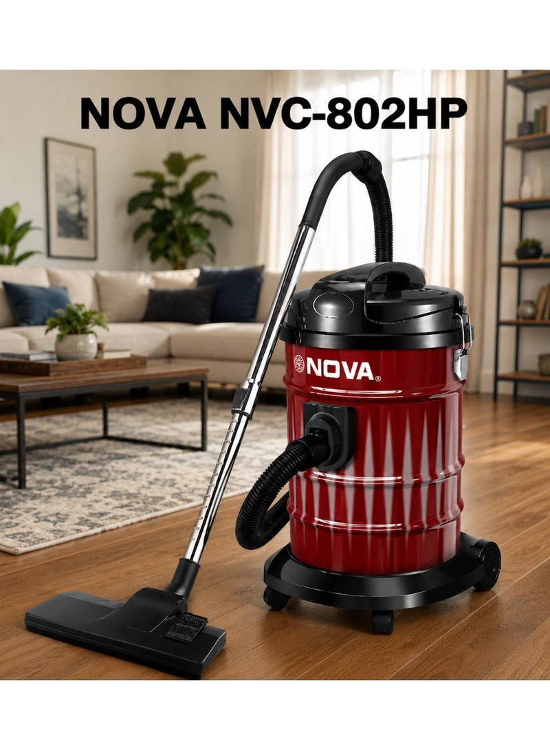 Nova NVC-802HP Metal Drum Vacuum Cleaner 23L, 2000W Turbo Power, 2-in-1 Dry Vacuum Cleaner and Blower, Powerful Suction, Telescopic Metal Tube, Heavy Duty Cleaning Machine for Home, Office and Workshop - Image 4