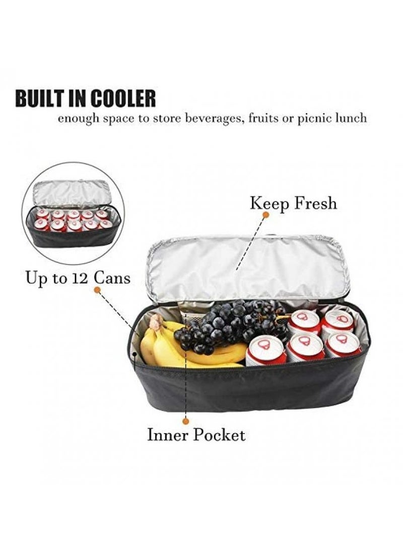 AIWANTO Multi-function Picnic Beach Bag With Zipper Top Mesh Beach Tote Bag And Insulated Picnic Cooler Bag For Travel Swimming Camping  - Image 5