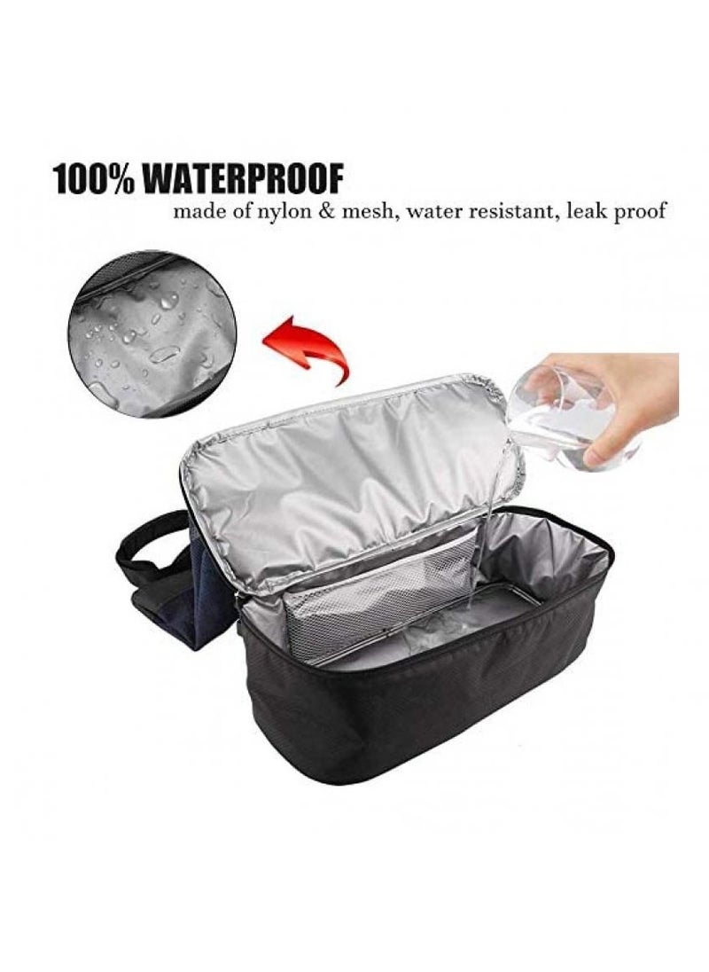 AIWANTO Multi-function Picnic Beach Bag With Zipper Top Mesh Beach Tote Bag And Insulated Picnic Cooler Bag For Travel Swimming Camping  - Image 3