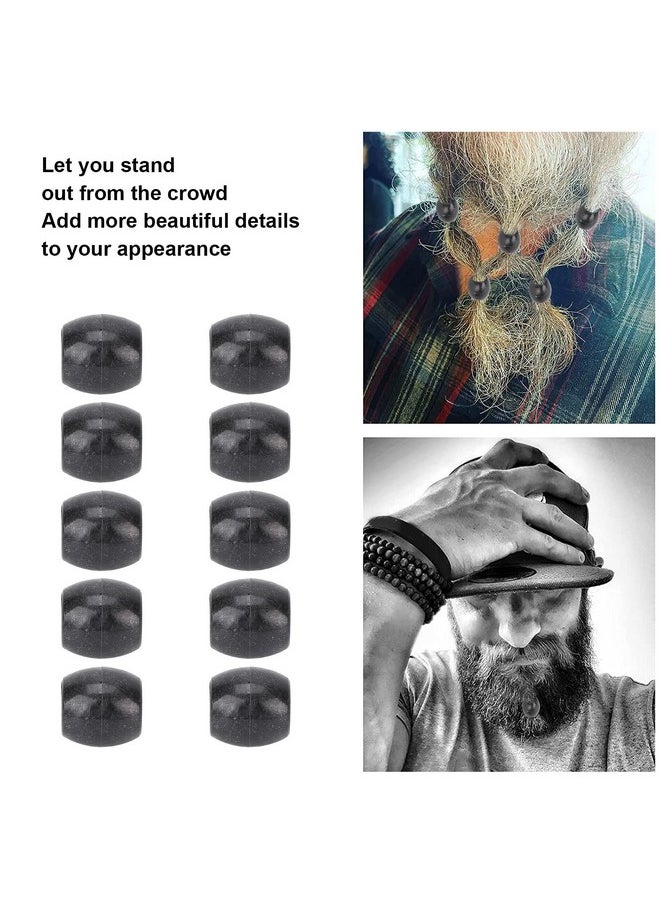 ZJchao - Beard Hair Beads 100Pcs Hair Braid Beads Hair Jewelry Dreadlocks Black Hair Braiding Beads Diy Dreadlock Hair Beard Decoration Accessories Jewelry Braid Accessories Hair Cuffs For Men Women - Image 1