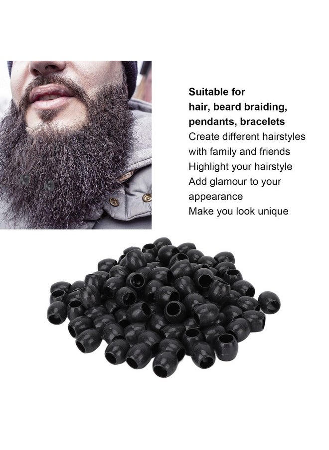 ZJchao - Beard Hair Beads 100Pcs Hair Braid Beads Hair Jewelry Dreadlocks Black Hair Braiding Beads Diy Dreadlock Hair Beard Decoration Accessories Jewelry Braid Accessories Hair Cuffs For Men Women - Image 1