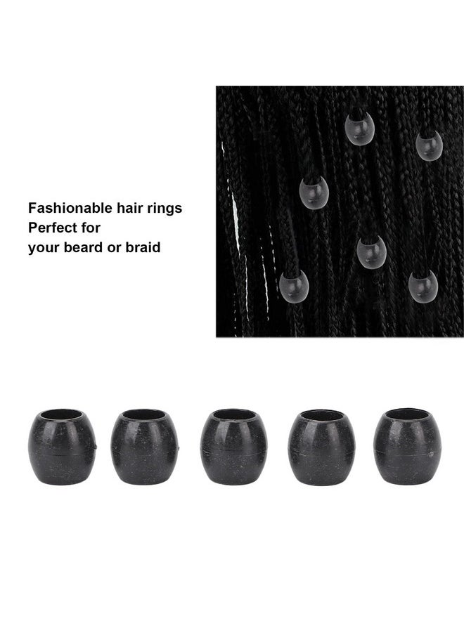 ZJchao - Beard Hair Beads 100Pcs Hair Braid Beads Hair Jewelry Dreadlocks Black Hair Braiding Beads Diy Dreadlock Hair Beard Decoration Accessories Jewelry Braid Accessories Hair Cuffs For Men Women - Image 1