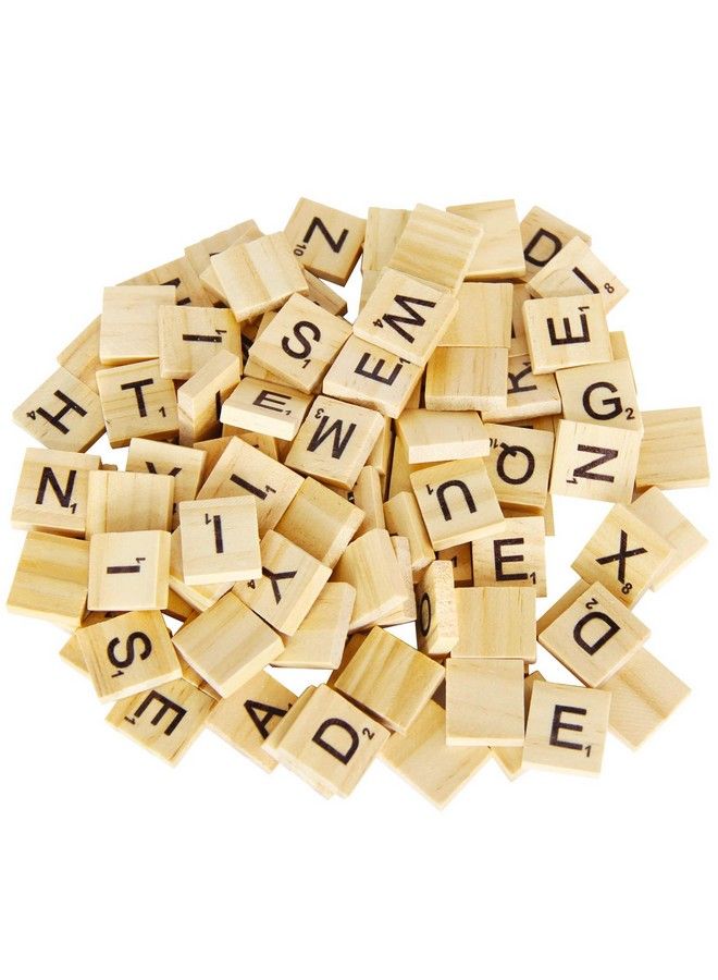 PINOWU 200Pcs Wooden Letter Tiles For Scrabble Crossword Game Wood Scrabble Letters Replacement For Diy Craft Gift Decoration Scrapbooking And Making Alphabet Coaster - Image 3