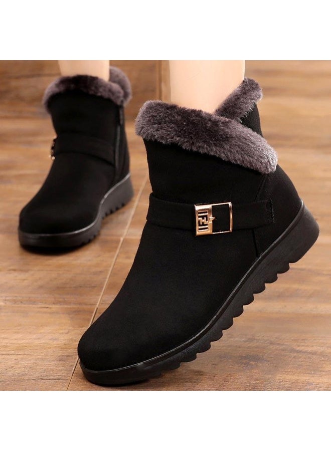 Winter Boots Women 2021 Thick Plush Warm Snow Boots Women Zipper Comfortable Outdoor Ankle Boots Casual Cotton Shoes