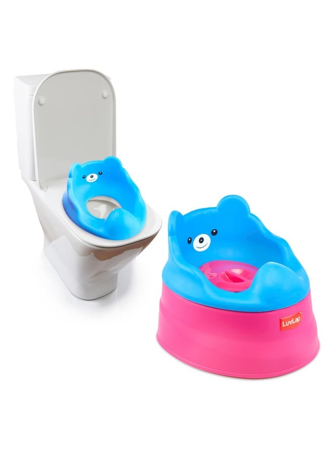 Luvlap Adaptable 2 in 1 Potty Training Seat for 1 + Year child, potty trainer with Detachable Potty Bowl, Suitable for potty training of Boys & Girls (Rose & Blue), Plastic - Image 1