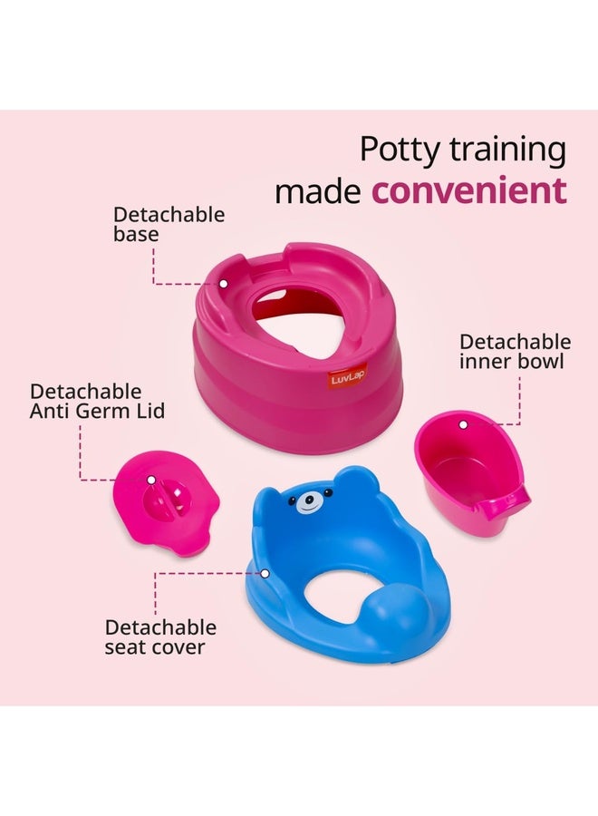 Luvlap Adaptable 2 in 1 Potty Training Seat for 1 + Year child, potty trainer with Detachable Potty Bowl, Suitable for potty training of Boys & Girls (Rose & Blue), Plastic - Image 2